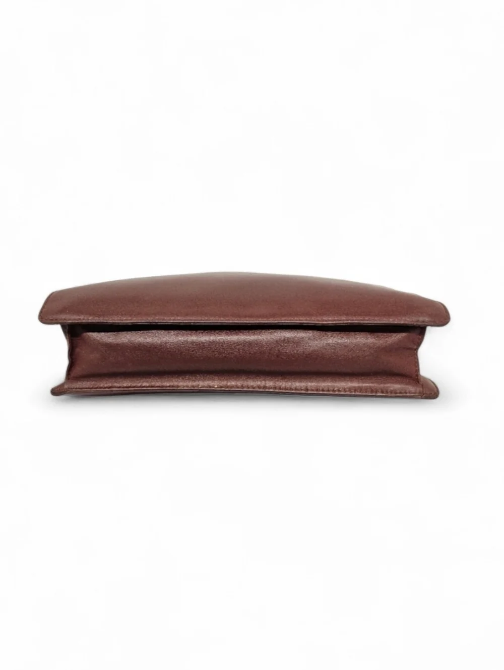 Cartier Must De Front Snap Clutch in Burgundy Calfskin Leather